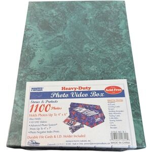 Vintage Pioneer Heavy Duty Photo Video Box Stores Protects 1100 Photos Acid Free